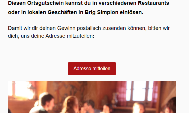 Gewinnspiel Dateneingabe Adresse